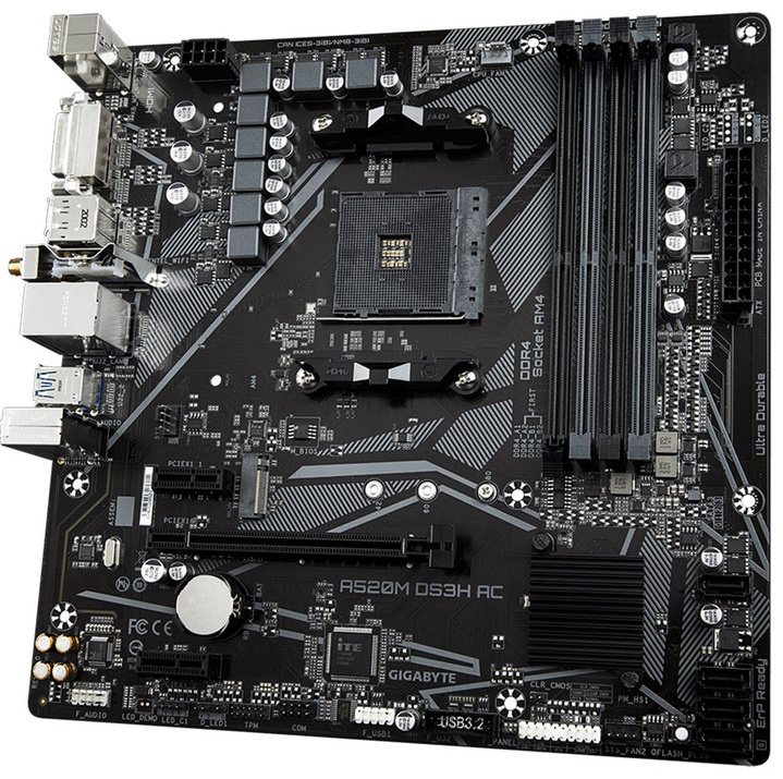 Материнская плата GIGABYTE A520M DS3H AC (REV1.4) купить,NaN