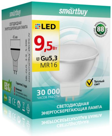 Лампочка Smartbuy SBL-GU5_3-9_5-30K 9.5W GU5.3 1 шт купить,NaN