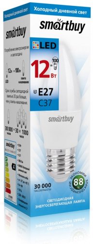 Лампочка Smartbuy SBL-C37-12-60K-E27 12W E27 1 шт купить,0