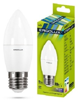 Лампочка Ergolux LED-C35-9W-E27-6K купить,NaN