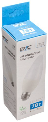 Лампочка SVC C35-7W-E27-4200K 7W E27 1 шт купить,416