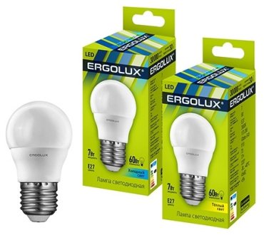 Лампочка Ergolux LED-G45-7W-E27-4K