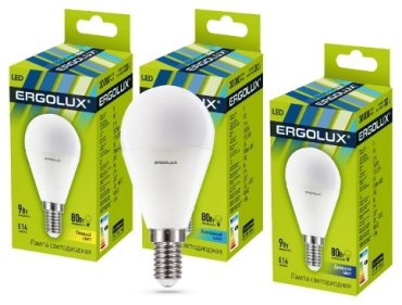 Лампочка Ergolux LED-G45-9W-E14-4K купить,NaN