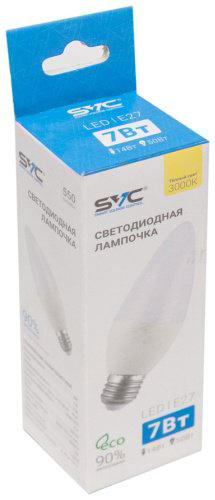 Лампочка SVC C35-7W-E27-3000K 7W E27 1 шт
