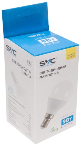 Лампочка SVC G45-9W-E14-3000K 9W E14 1 шт