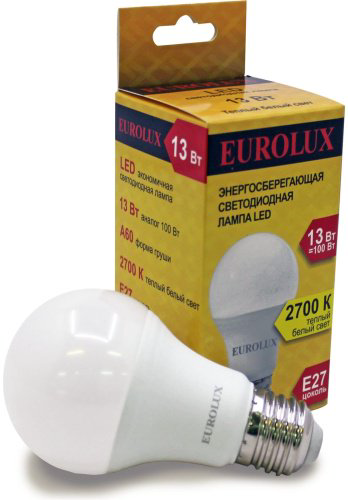 Лампочка Eurolux LL-E A60 13W 230 2.7K E27 купить,NaN