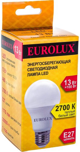 Лампочка Eurolux LL-E A60 13W 230 2.7K E27 купить,NaN