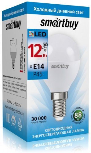 Лампочка Smartbuy SBL-P45-12-60K-E14 12W E14 1 шт купить,NaN
