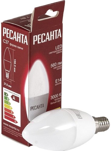 Лампочка РЕСАНТА LL-R C37 7W 230 3K E14 купить,0