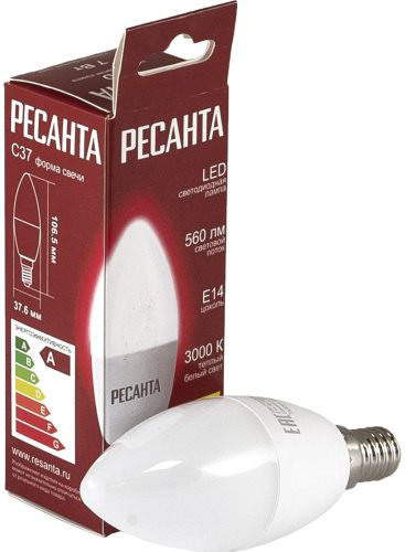 Лампочка РЕСАНТА LL-R C37 7W 230 3K E14 купить,470