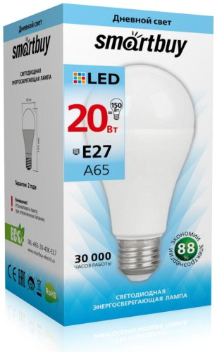 Лампочка Smartbuy SBL-A65-20-40K-E27 20W E27 1 шт купить,NaN