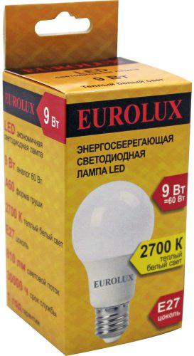 Лампочка Eurolux LL-E A60 9W 230 2.7K E27 купить,NaN
