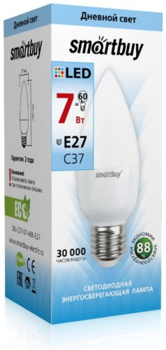 Лампочка Smartbuy SBL-C37-07-40K-E27 7W E27 1 шт купить,NaN