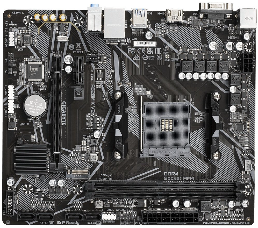 Материнская плата GIGABYTE A520M K V2 - ForteMarket Материнская плата GIGABYTE A520M K V2 купить,34595