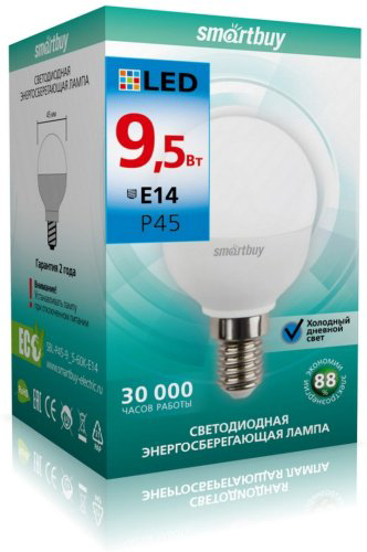 Лампочка Smartbuy SBL-P45-9_5-60K-E14 9.5W 1 шт купить,NaN