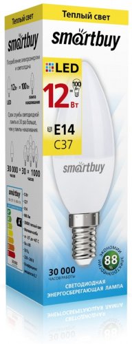 Лампочка Smartbuy SBL-C37-12-30K-E14 12W 1 шт - ForteMarket Лампочка Smartbuy SBL-C37-12-30K-E14 12W 1 шт купить,0