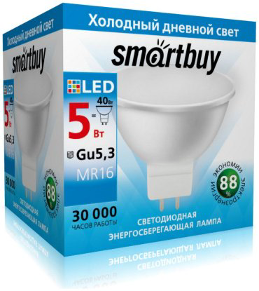 Лампочка Smartbuy SBL-GU5_3-05-60K-N 5W GU5.3 1 шт купить,NaN