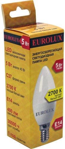 Лампочка Eurolux LL-E C37 5W 230 2.7K-E14 - ForteMarket Лампочка Eurolux LL-E C37 5W 230 2.7K-E14 купить,0