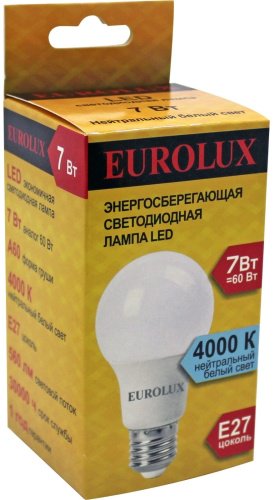 Лампочка Eurolux LL-E A60 7W 230 4K E27 - ForteMarket Лампочка Eurolux LL-E A60 7W 230 4K E27 купить,0