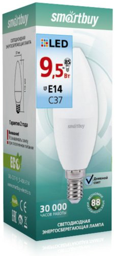 Лампочка Smartbuy SBL-C37-9_5-40K-E14 9.5W 1 шт купить,NaN