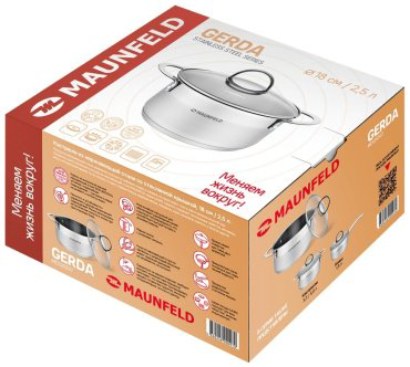 MAUNFELD кастрюля MCS25S07 нержавеющая сталь 2.5 л купить,NaN