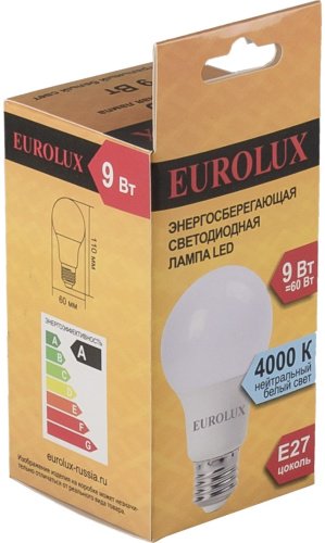 Лампочка Eurolux LL-E A60 9W 230 4K E27 купить,0