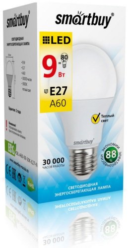 Лампочка Smartbuy SBL-A60-09-30K-E27-N 9W E27 1 шт купить,NaN