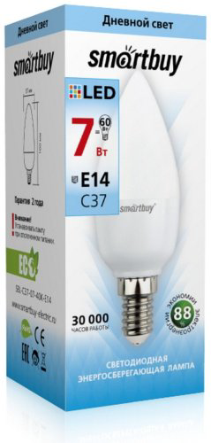 Лампочка Smartbuy SBL-C37-07-40K-E14 7W 1 шт купить,NaN