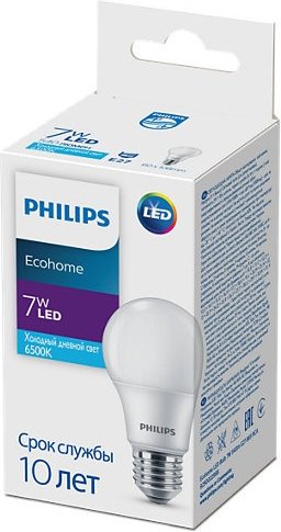 Лампочка Philips EcohomeLED Bulb 7W 865 7W E27 1 шт - ForteMarket Лампочка Philips EcohomeLED Bulb 7W 865 7W E27 1 шт купить,0