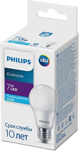 Лампочка Philips EcohomeLED Bulb 7W 865 7W E27 1 шт купить,NaN