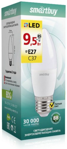 Лампочка Smartbuy SBL-C37-9_5-30K-E27 9.5W E27 1 шт купить,NaN