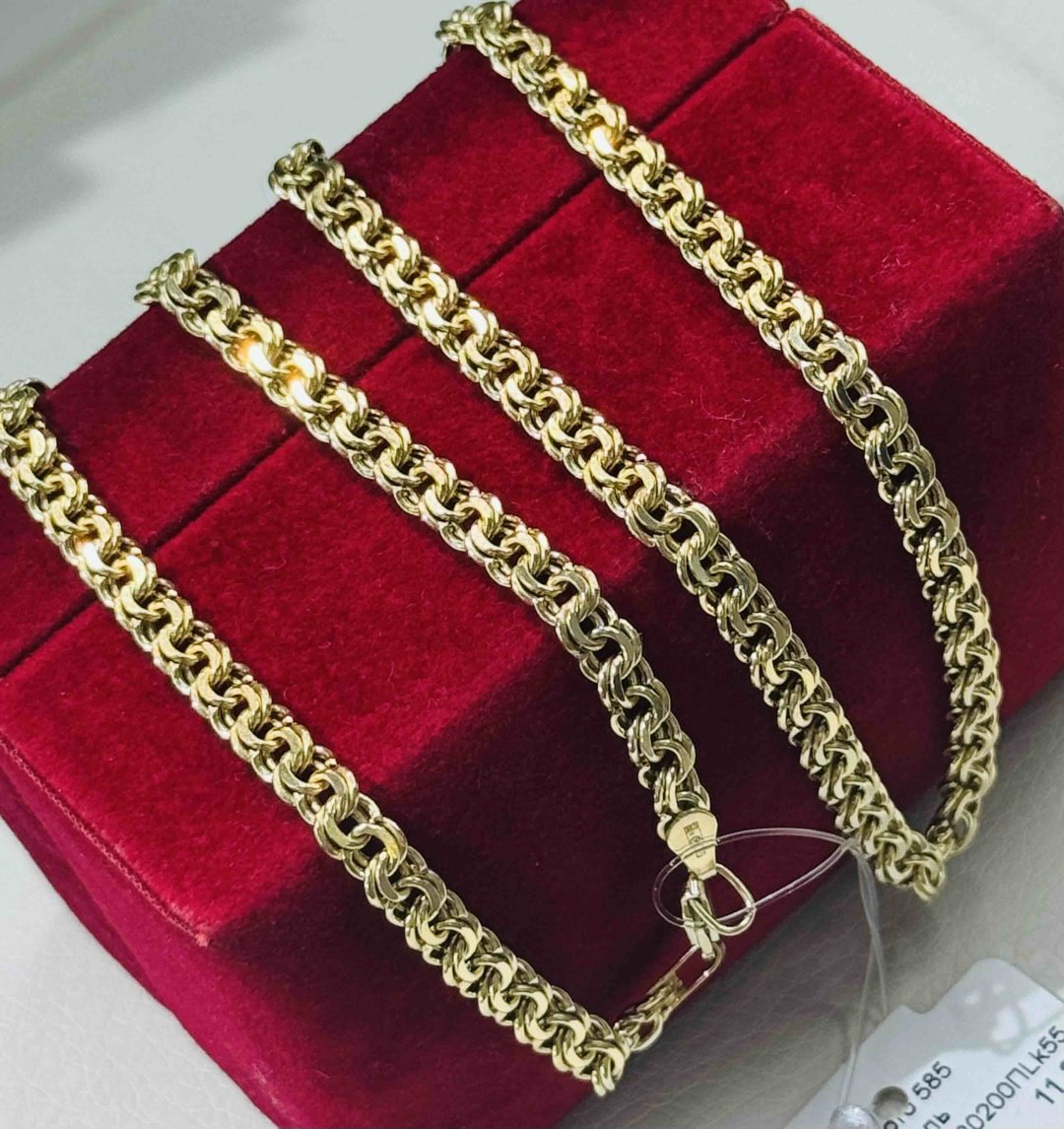 Цепь Exclusive Gold Aij423 длина 55 см, вес 11.5 г золото, плетение бисмарк купить,896000