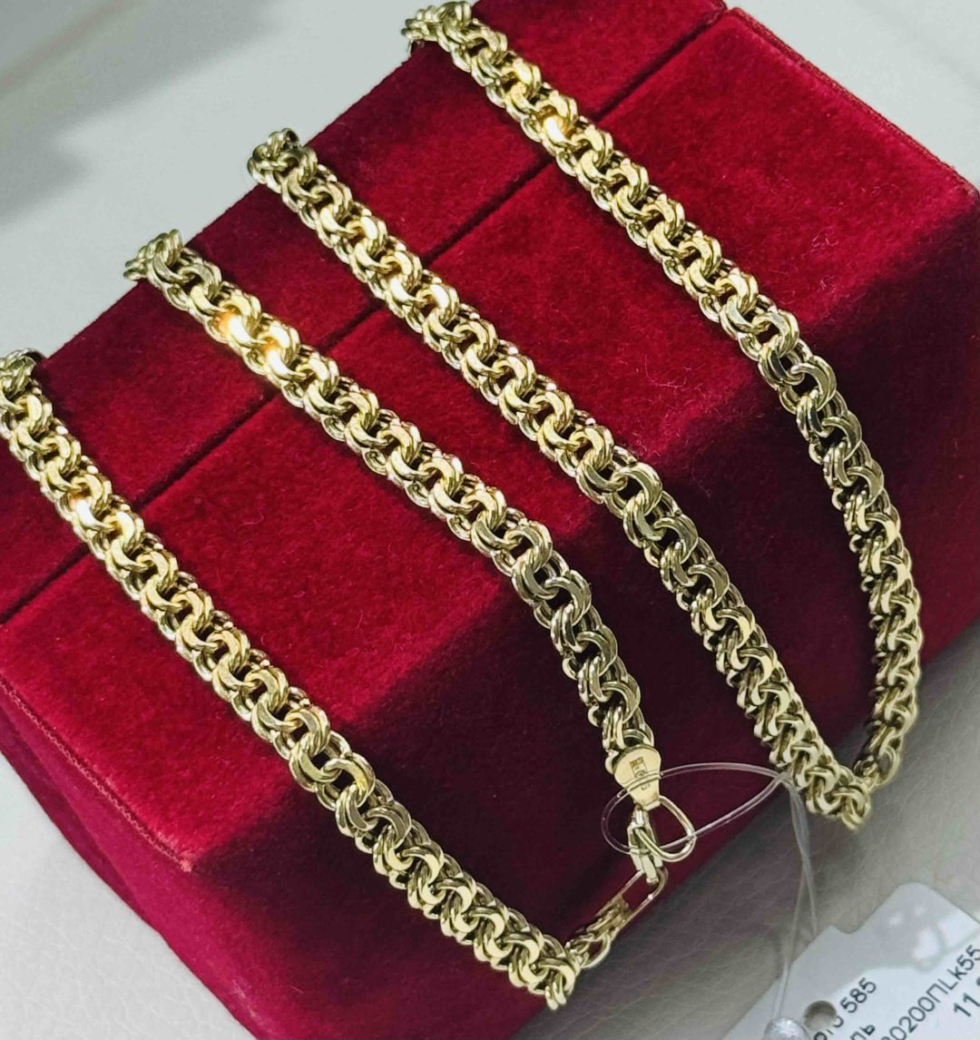 Цепь Exclusive Gold Aij423 длина 55 см, вес 11.5 г золото, плетение бисмарк купить,896000