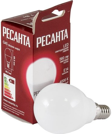 Лампочка Ресанта LL-R G45 7W 230 4K E14 7W E14 1 шт купить,470