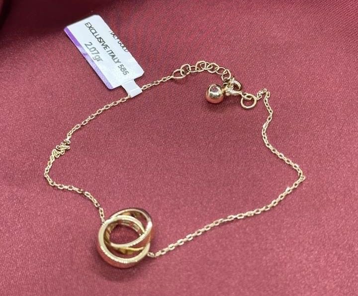 Браслет Exclusive Gold Aij413 длина 18 см, вес 2.07 г золото, плетение якорное купить,NaN