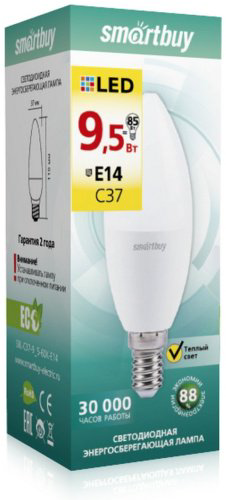 Лампочка Smartbuy SBL-C37-9_5-30K-E14 9.5W 1 шт купить,NaN