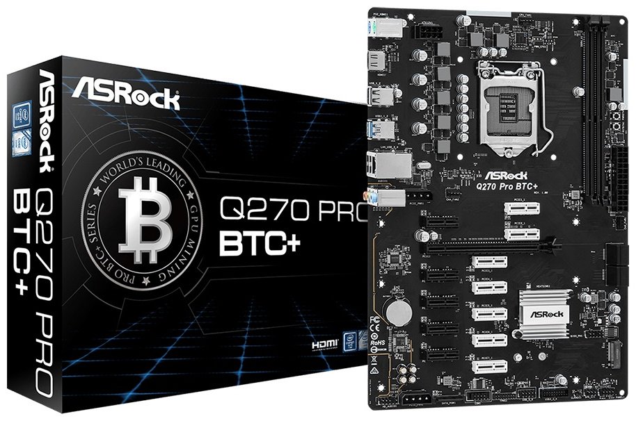 Материнская плата ASRock Q270 Pro BTC+