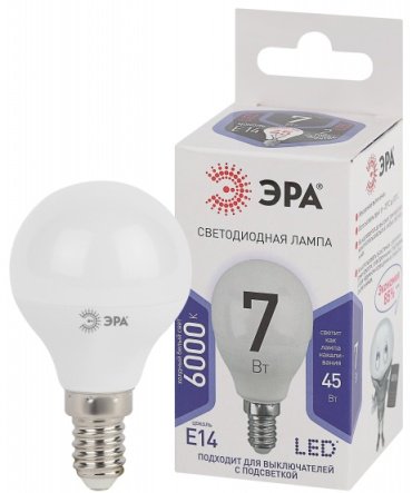 Лампочка ЭРА STD LED P45-7W-860-E14 7W E14 1 шт