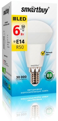 Лампочка Smartbuy SBL-R50-06-30K-E14-A 6W E14 1 шт купить,NaN