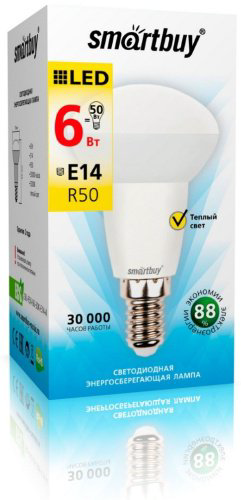 Лампочка Smartbuy SBL-R50-06-30K-E14-A 6W E14 1 шт купить,NaN