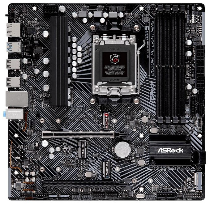 Материнская плата ASRock B650M PG Lightning - ForteMarket Материнская плата ASRock B650M PG Lightning купить,69150