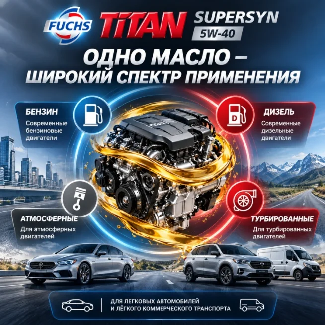 Моторное масло Синтетическое FUCHS Titan Supersun 5W-40 5 л купить,25500