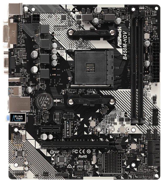 Материнская плата ASRock B450M-HDV R4.0 купить,NaN