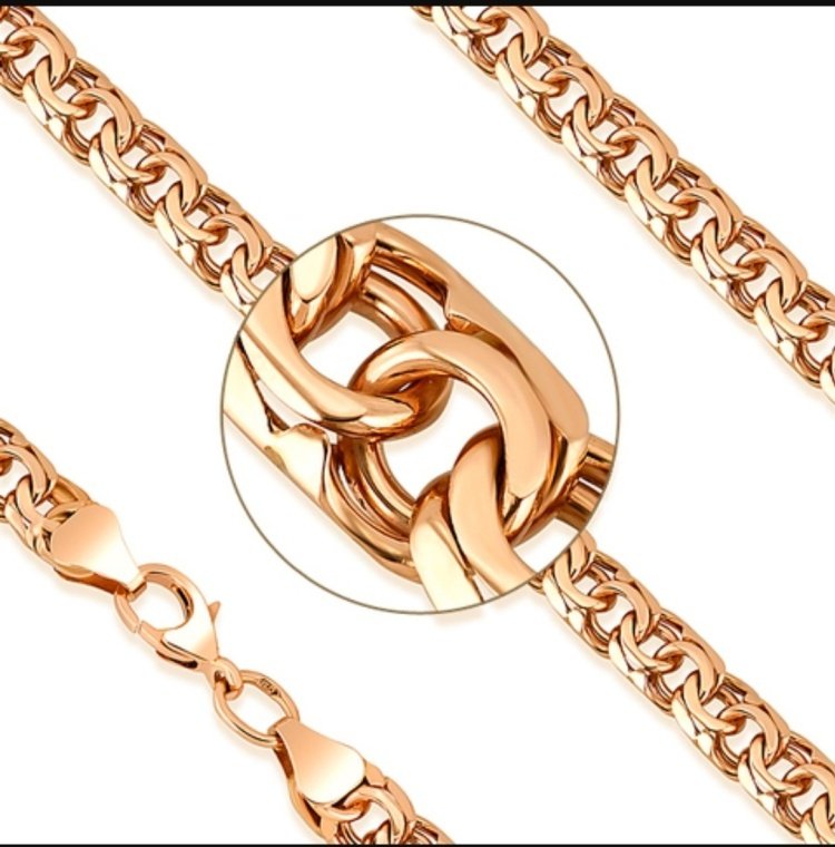 Цепь Ars jeweler ars560 длина 19 см, вес 2.1 г золото, плетение бисмарк купить,168000