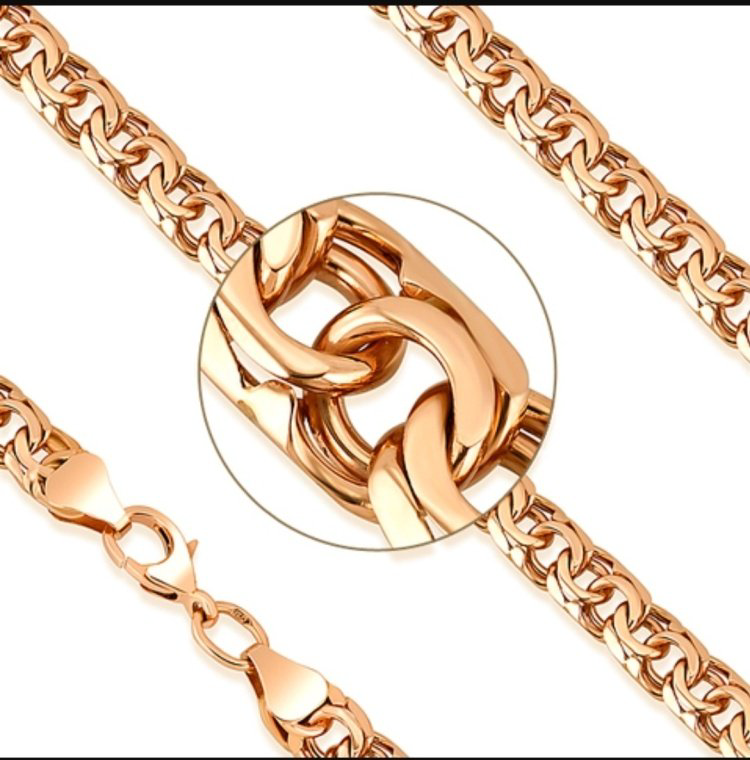 Цепь Ars jeweler ars560 длина 19 см, вес 2.1 г золото, плетение бисмарк купить,168000