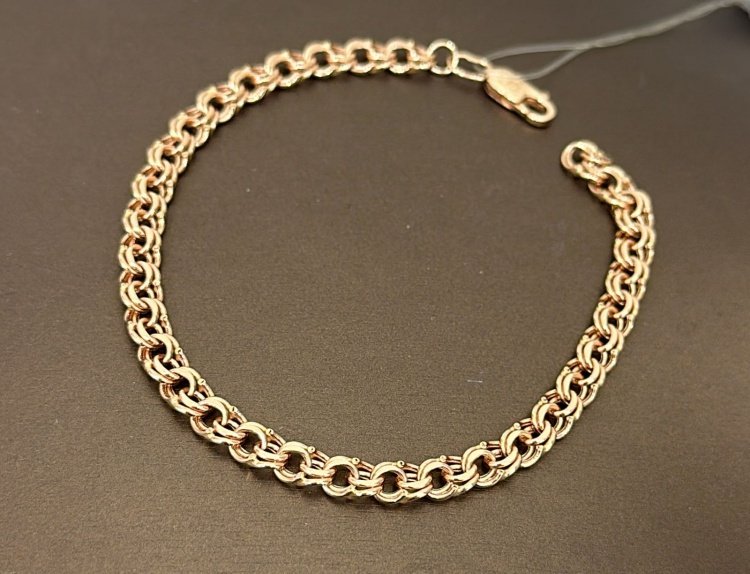 Цепь Ars jeweler ars560 длина 19 см, вес 2.1 г золото, плетение бисмарк купить,168000
