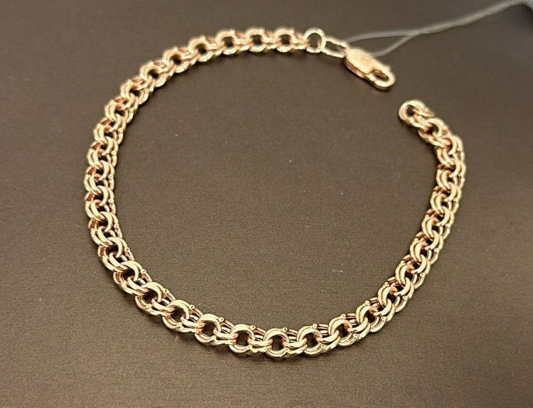 Цепь Ars jeweler ars560 длина 19 см, вес 2.1 г золото, плетение бисмарк купить,168000