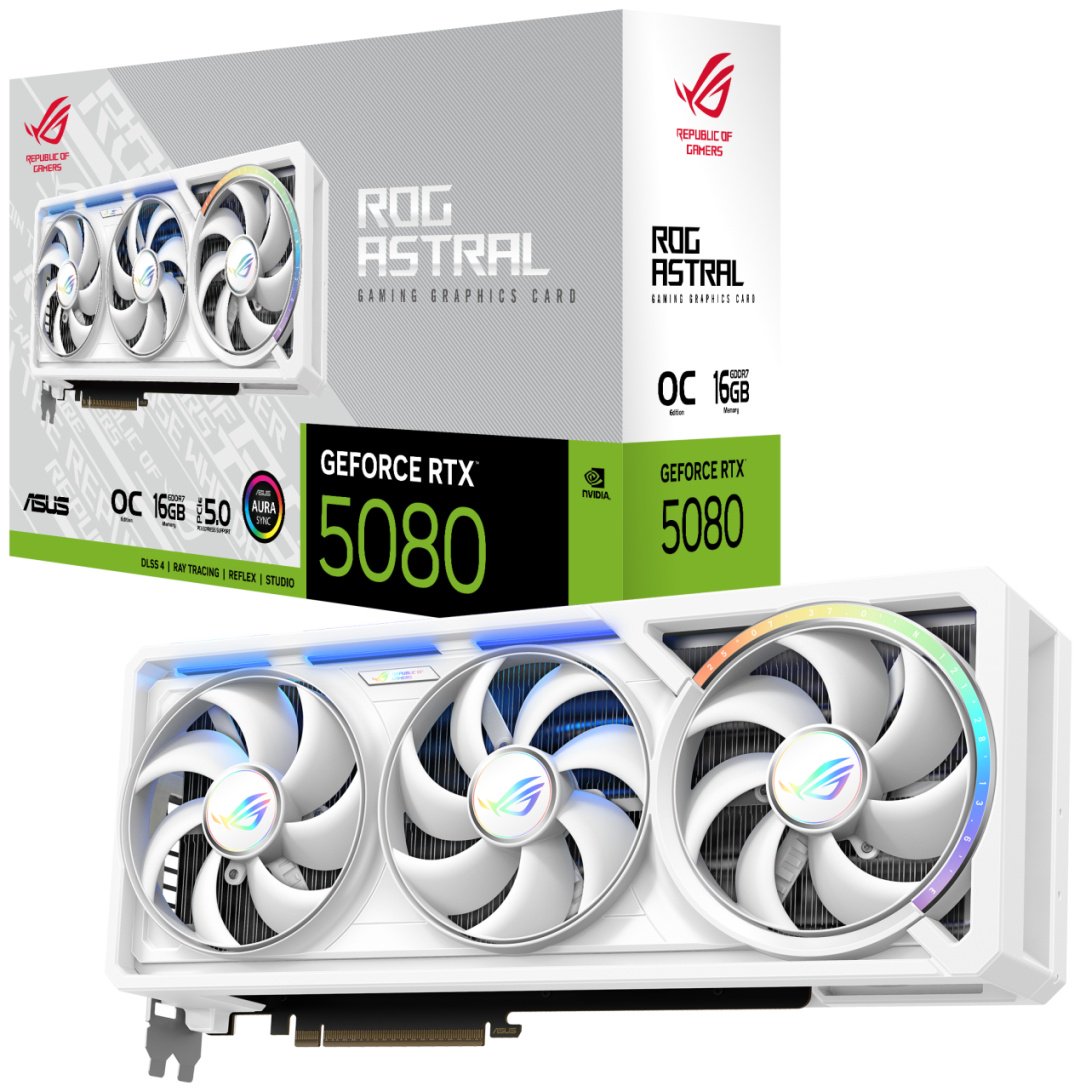 Видеокарта ASUS ROG Astral GeForce RTX 5080 White OC Edition 16 Гб - ForteMarket Видеокарта ASUS ROG Astral GeForce RTX 5080 White OC Edition 16 Гб купить,1270940