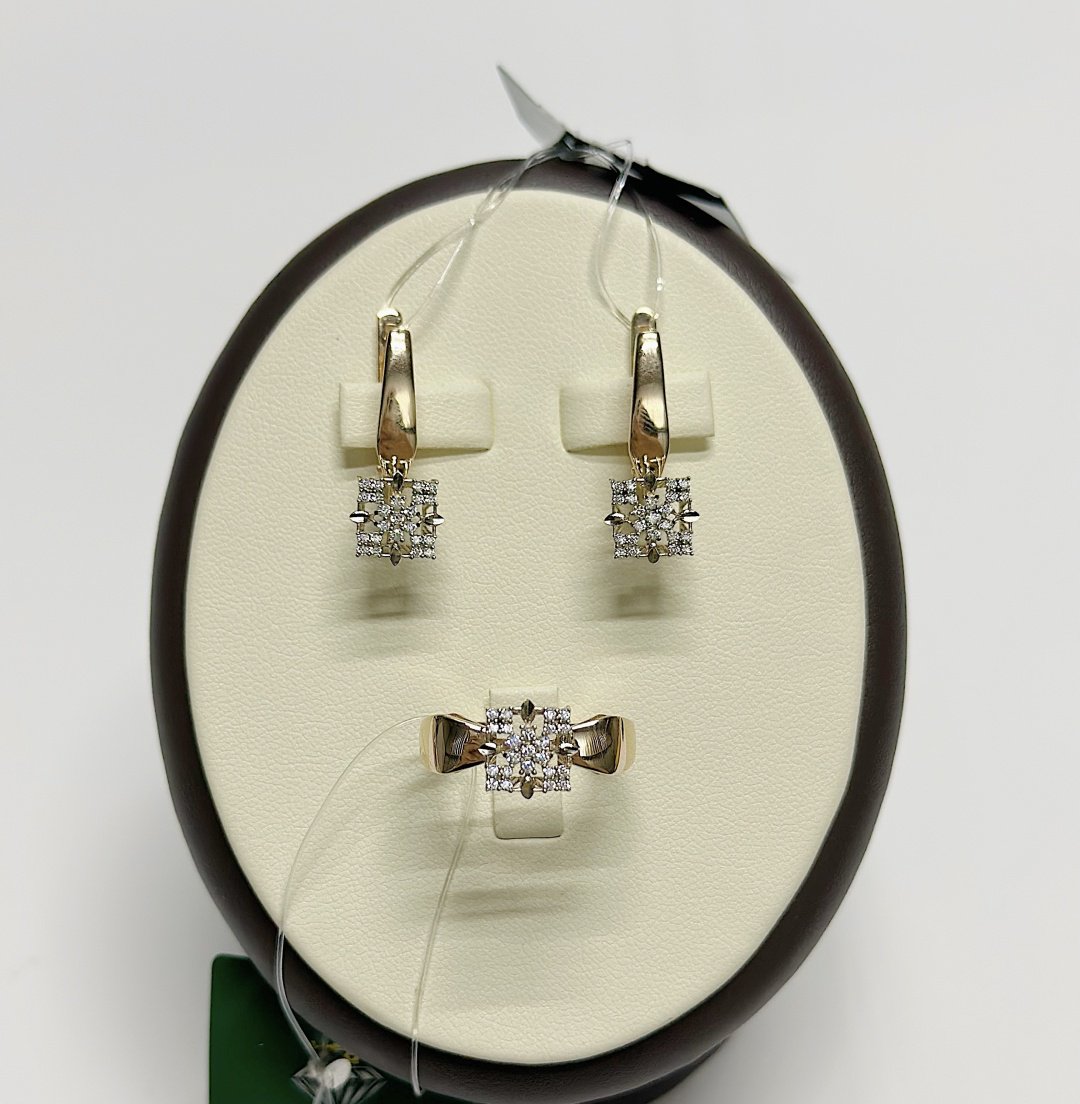 Ab Золото комплект алтын набор кольца серьги вес 6.01 г золото, фианит - ForteMarket Ab Золото комплект алтын набор кольца серьги вес 6.01 г золото, фианит купить,447949.99999999994