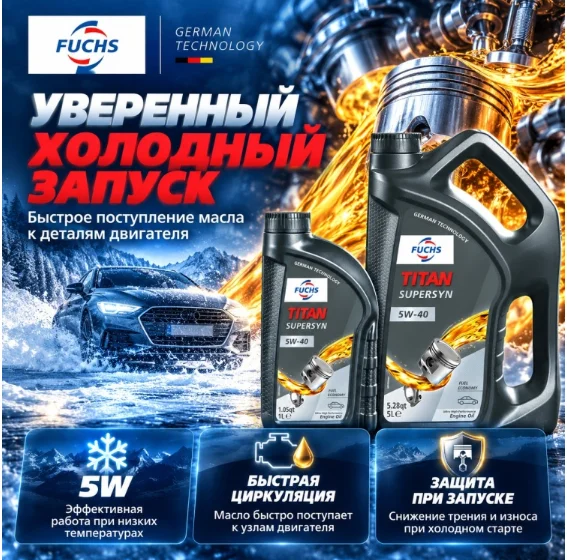 Моторное масло Синтетическое FUCHS Titan Supersun 5W-40 5 л купить,25500